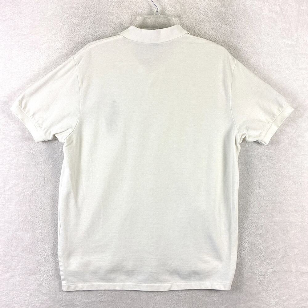 VTG Polo Ralph Lauren Polo Shirt Men L White Embroidered 3 Big Navy Pony Preppy - Picture 3 of 6